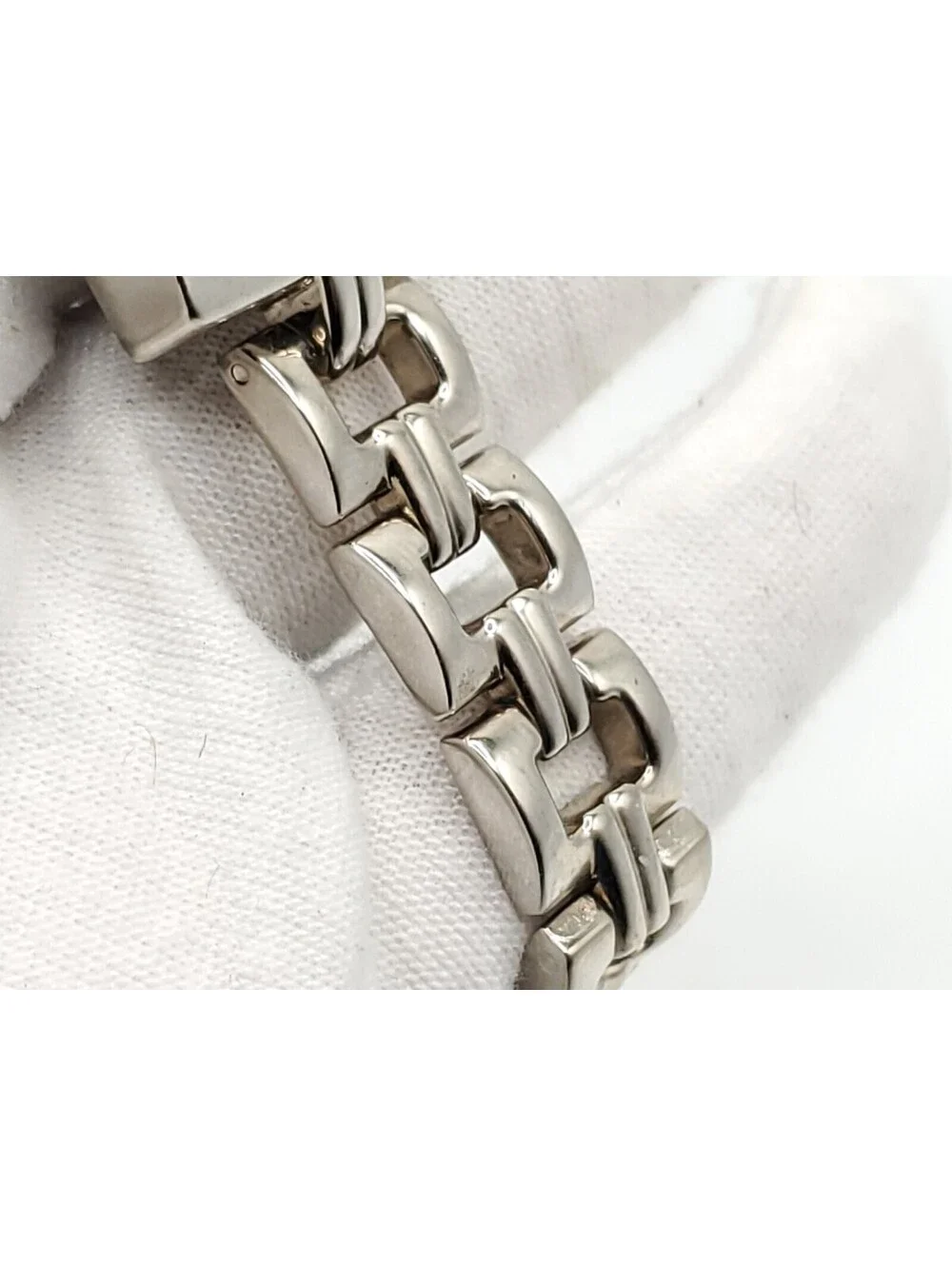 Pierre Cardin Quartz Watch  Women New Battery Silver Tone Square White Dial 21mm